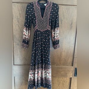 NWOT Sundance Cotton Boho Dress With Metallic Threading Rare